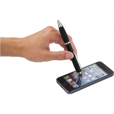 Logo trade promotional merchandise image of: Nash coloured stylus ballpoint pen with black grip