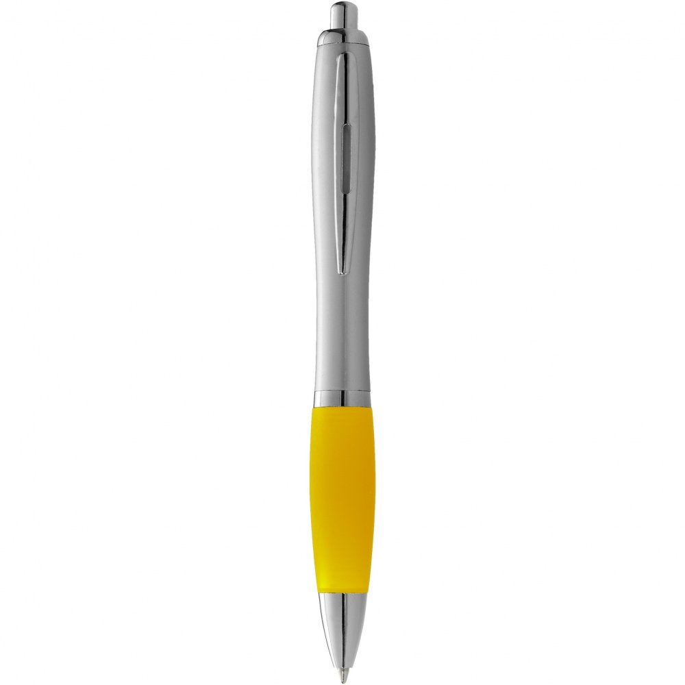 Logotrade promotional giveaway image of: Nash ballpoint pen silver barrel and coloured grip