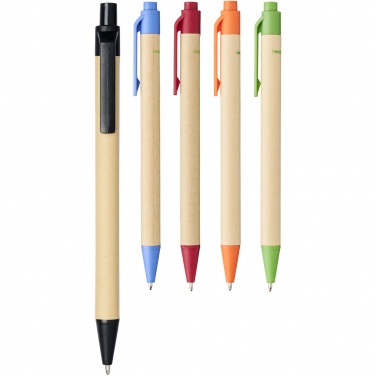 Logo trade promotional giveaways image of: Berk recycled carton and corn plastic ballpoint pen