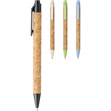 Logo trade promotional gift photo of: Midar cork and wheat straw ballpoint pen