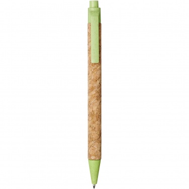 Logo trade promotional products image of: Midar cork and wheat straw ballpoint pen