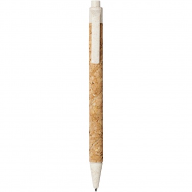 Logo trade business gifts image of: Midar cork and wheat straw ballpoint pen