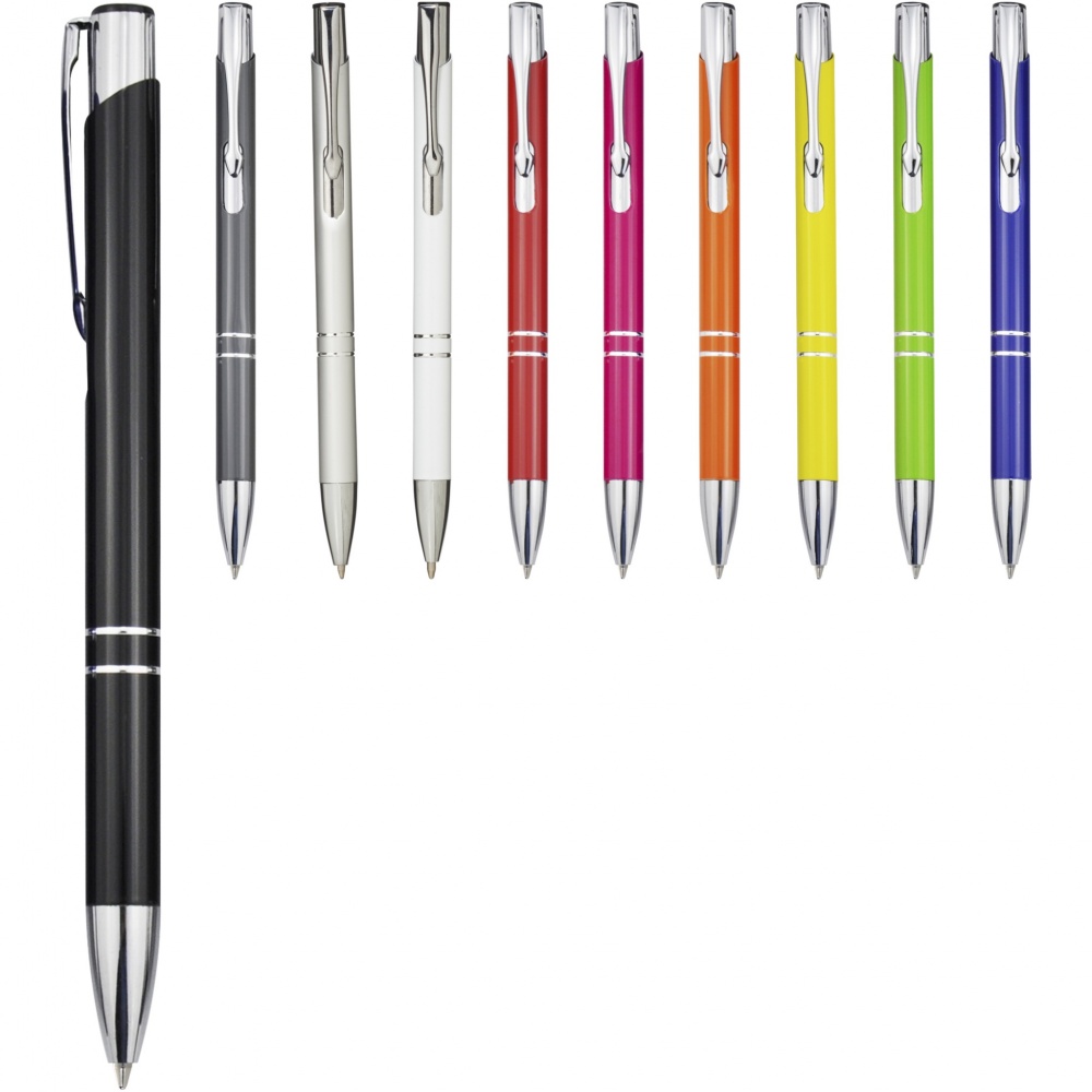 Logo trade promotional products image of: Moneta aluminium click ballpoint pen