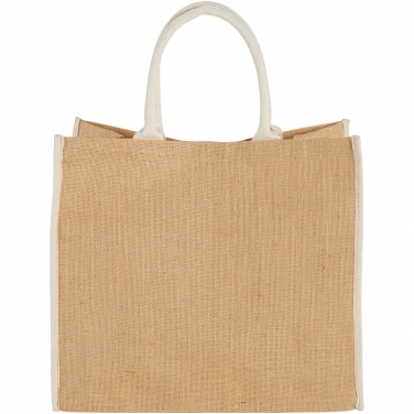 Logo trade promotional gifts image of: Harry coloured edge jute tote bag 25L