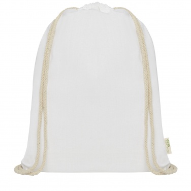 Logo trade promotional products image of: Orissa 100 g/m² organic cotton drawstring bag 5L