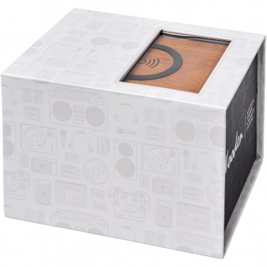 Logotrade promotional giveaway image of: Wooden 3W speaker with wireless charging pad