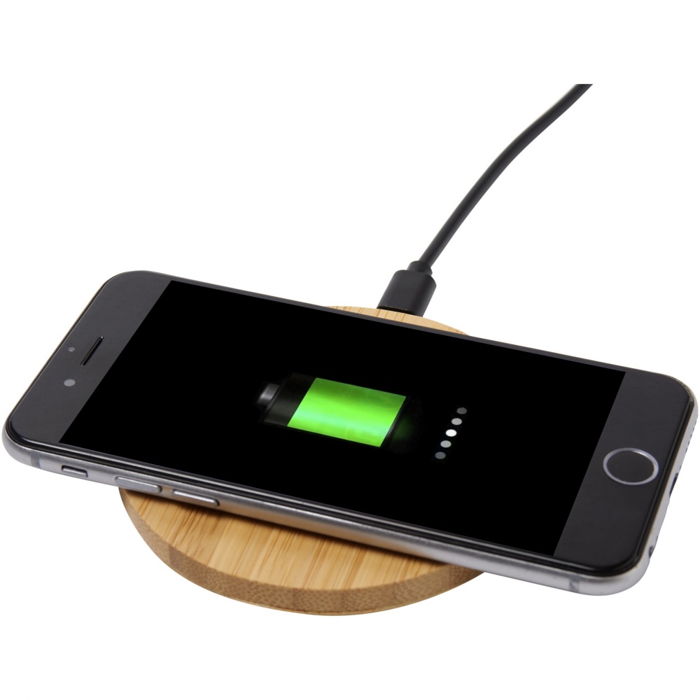 Logo trade promotional items picture of: Essence 5W bamboo wireless charging pad