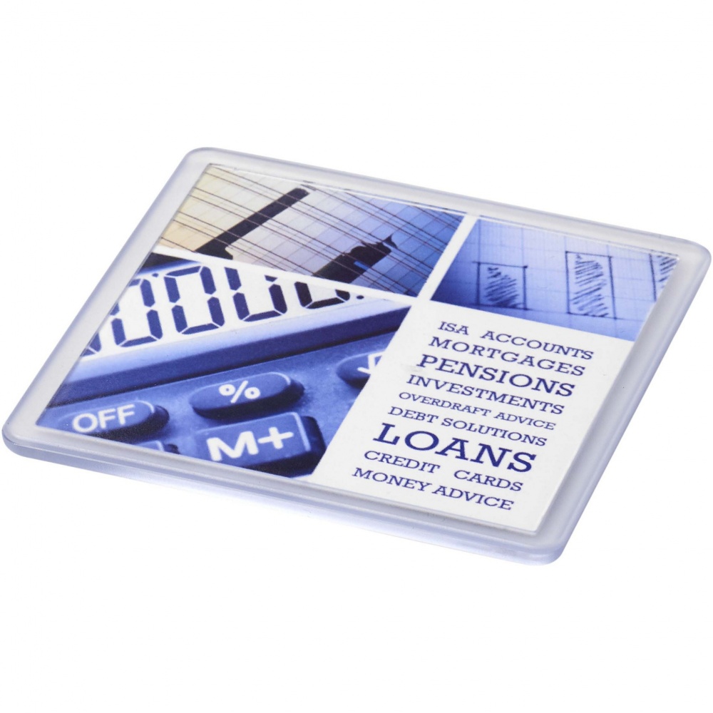 Logo trade business gift photo of: Ellison square plastic coaster with paper insert
