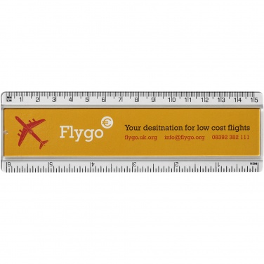 Logo trade advertising products image of: Ellison 15 cm plastic insert ruler