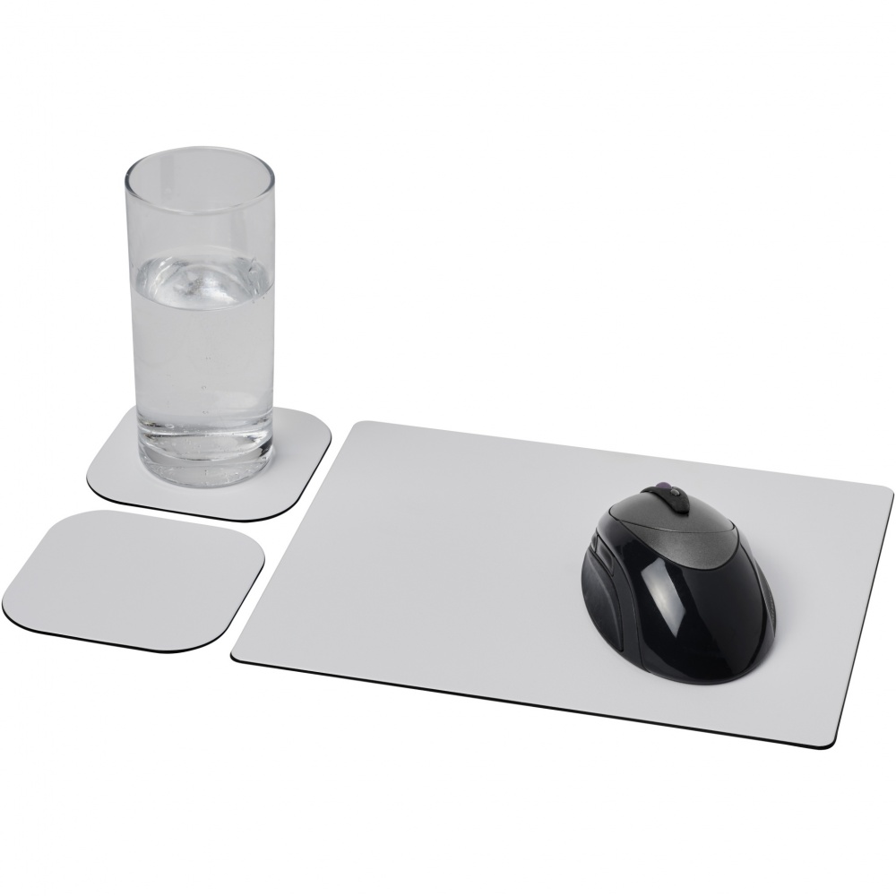 Logo trade corporate gifts image of: Brite-Mat® mouse mat and coaster set combo 3