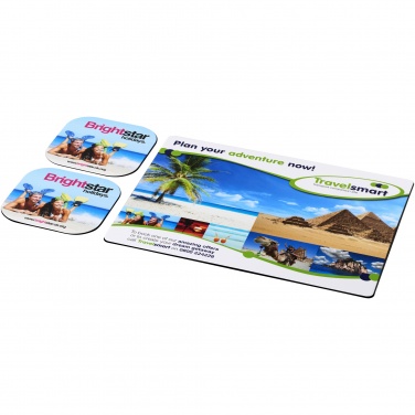 Logo trade corporate gifts picture of: Brite-Mat® mouse mat and coaster set combo 3
