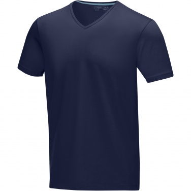Logo trade business gifts image of: Kawartha short sleeve men's organic V-neck t-shirt