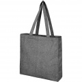 Pheebs 210 g/m² recycled gusset tote bag 13L, Heather black