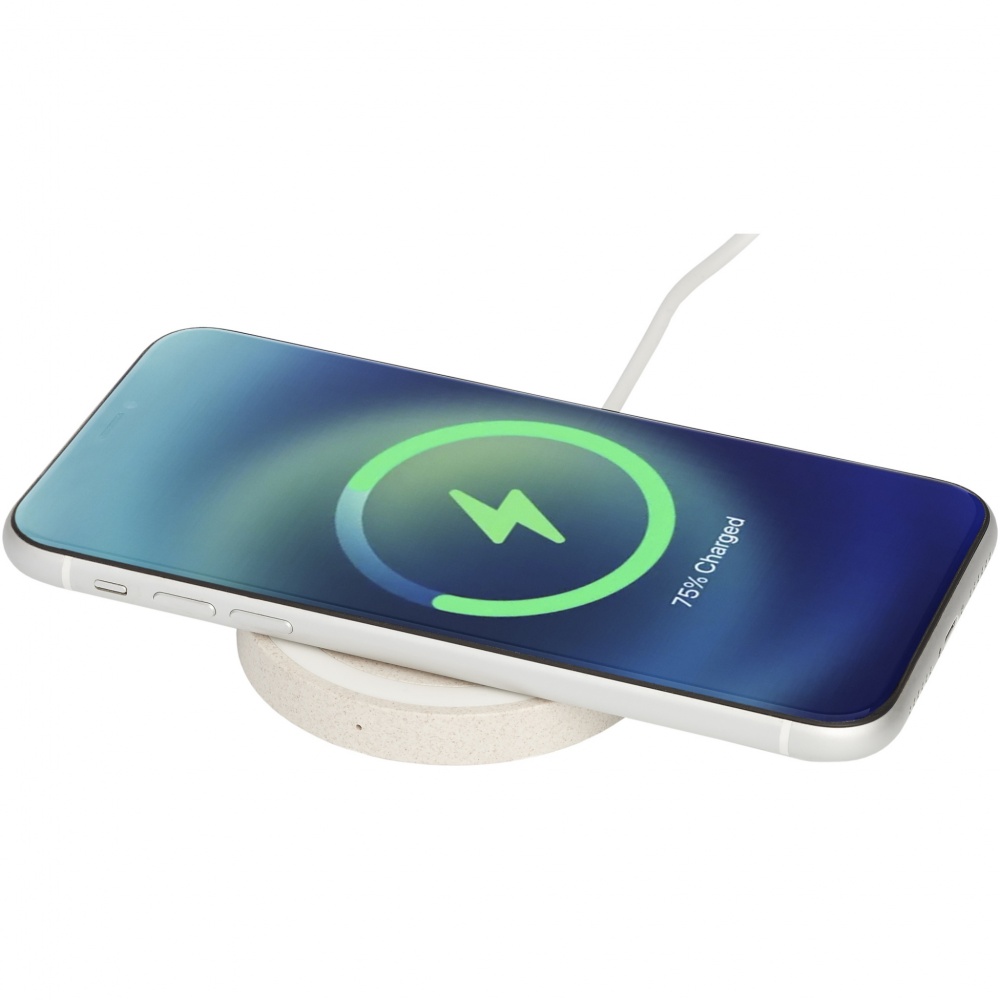 Logo trade promotional gifts image of: Naka 5W wheat straw wireless charging pad