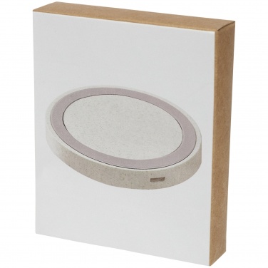 Logo trade promotional merchandise picture of: Naka 5W wheat straw wireless charging pad