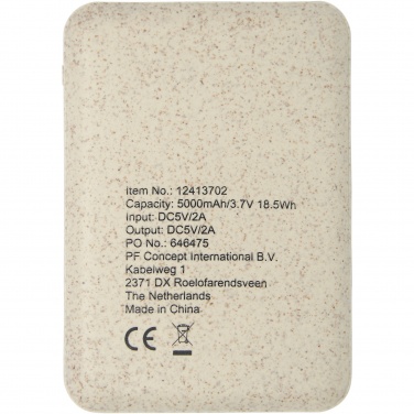 Logotrade promotional gift image of: Asama 5000 mAh wheat straw power bank