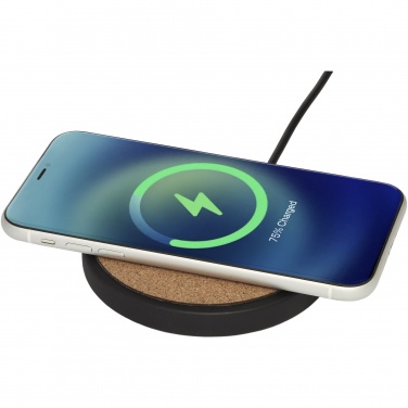 Logo trade promotional giveaways picture of: Kivi 10W limestone/cork wireless charging pad