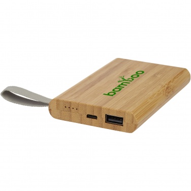 Logo trade promotional merchandise image of: Tulda 5000 mAh bamboo power bank