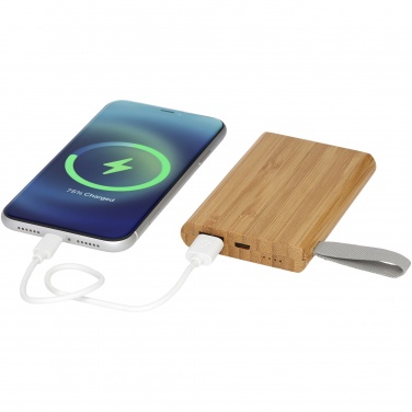 Logo trade promotional merchandise image of: Tulda 5000 mAh bamboo power bank