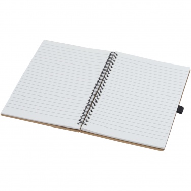 Logo trade promotional items image of: Cobble A5 wire-o recycled cardboard notebook with stone paper