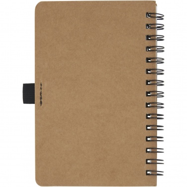 Logo trade promotional products picture of: Cobble A6 wire-o recycled cardboard notebook with stone paper