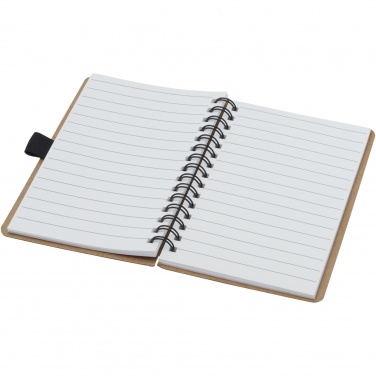 Logo trade business gifts image of: Cobble A6 wire-o recycled cardboard notebook with stone paper