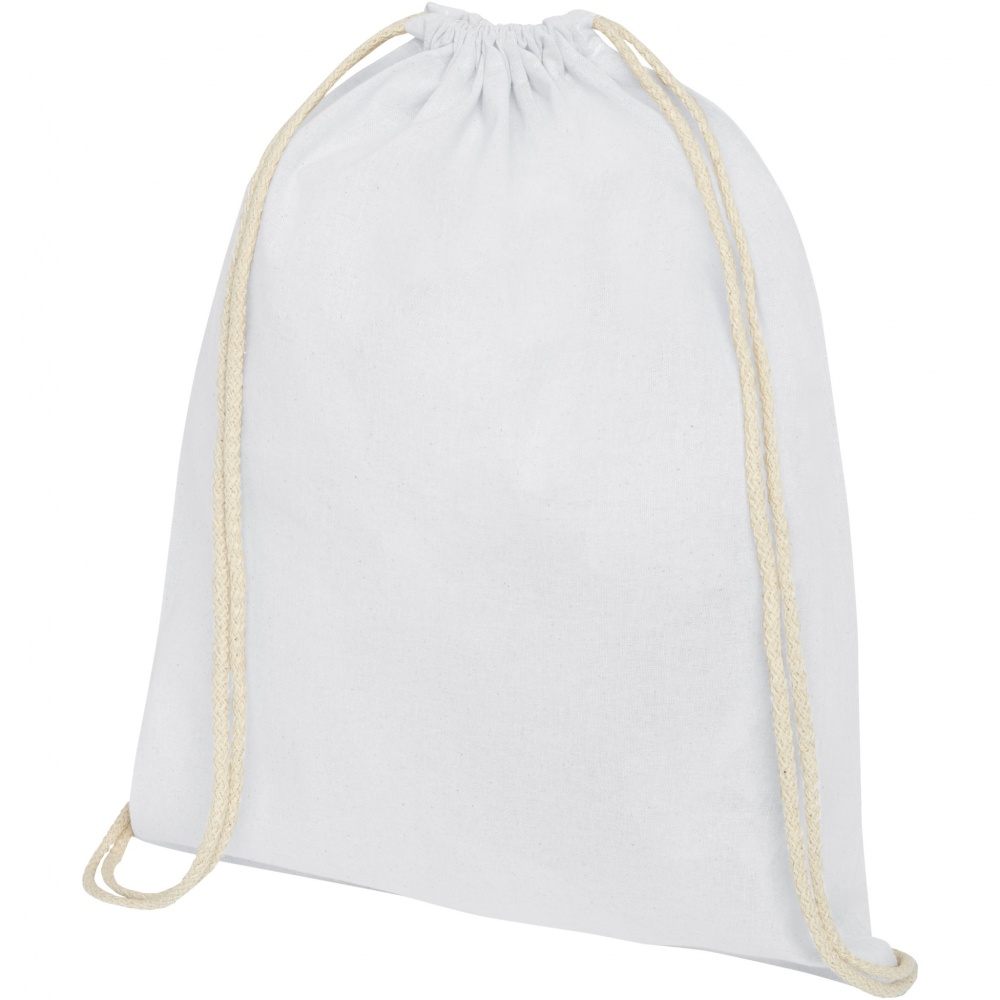 Logo trade corporate gifts image of: Oregon 140 g/m² cotton drawstring bag 5L