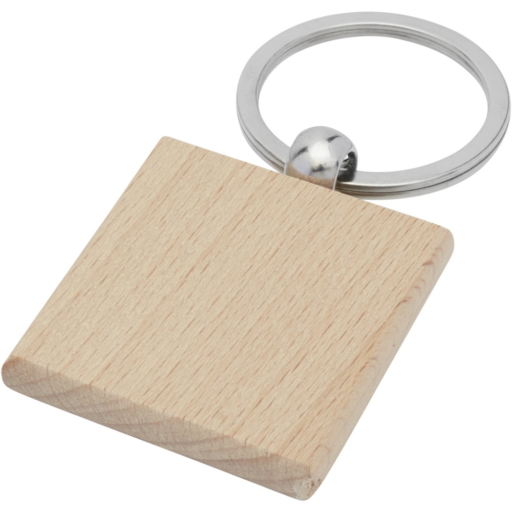 Logo trade promotional products image of: Gioia beech wood squared keychain