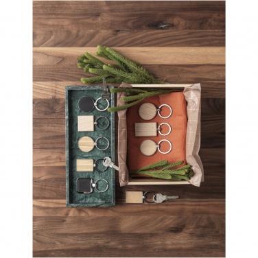 Logo trade promotional gift photo of: Gioia beech wood squared keychain