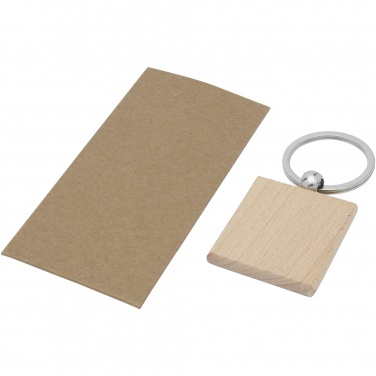 Logotrade business gifts photo of: Gioia beech wood squared keychain