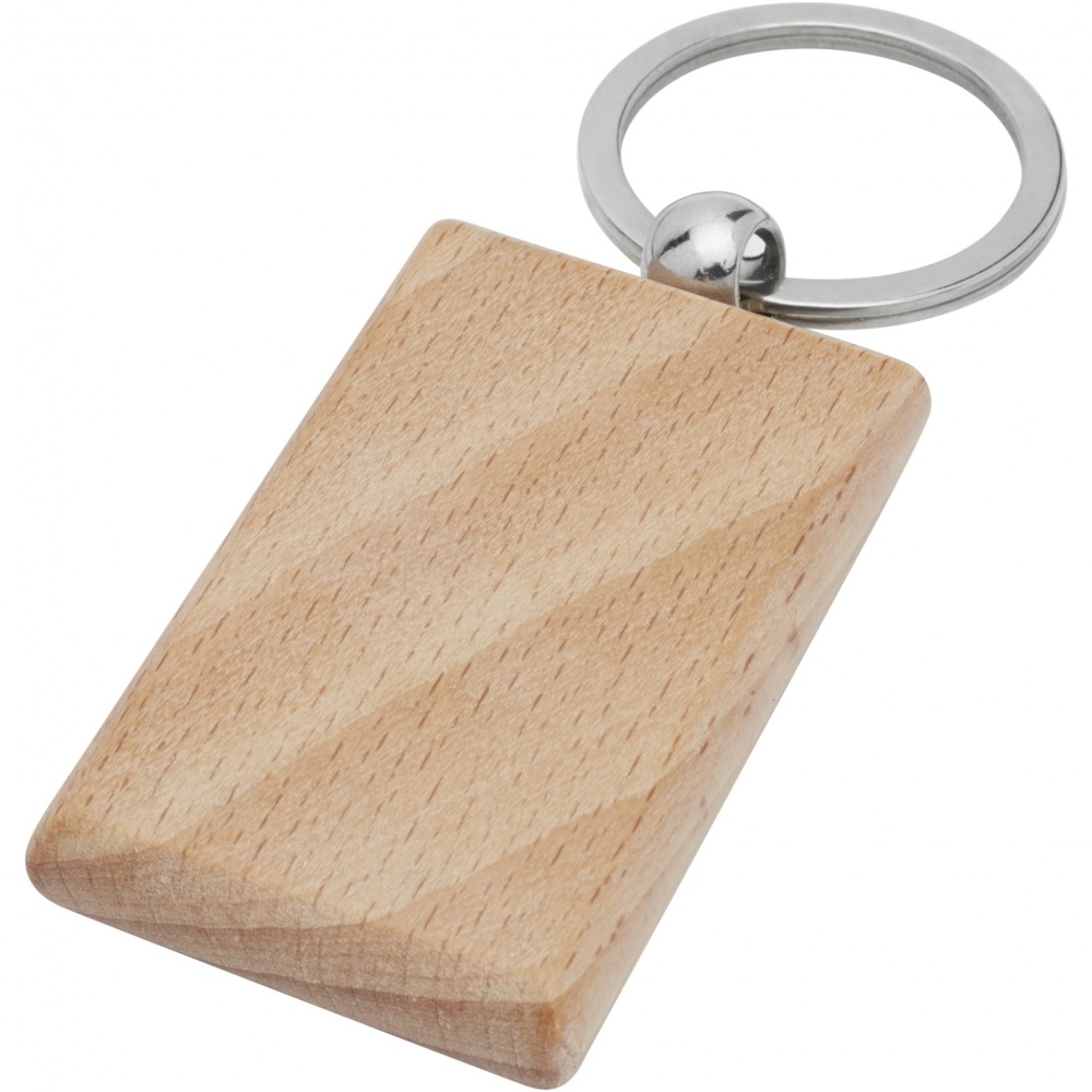 Logotrade corporate gift picture of: Gian beech wood rectangular keychain