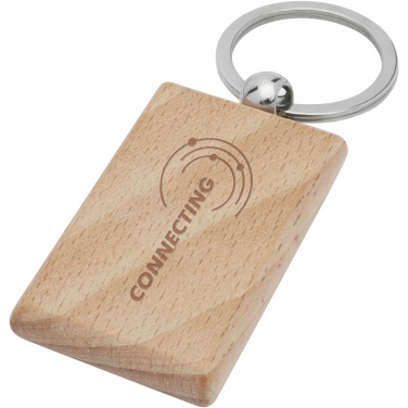 Logotrade promotional product image of: Gian beech wood rectangular keychain