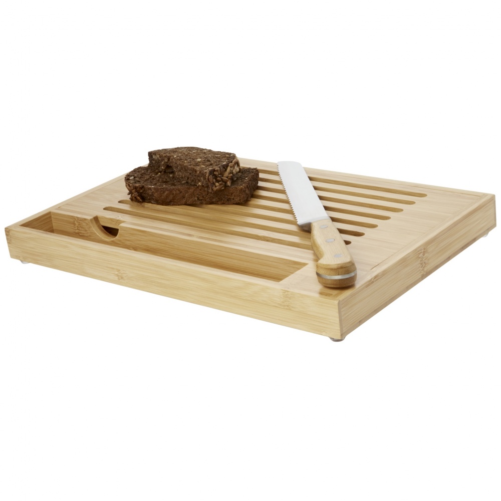 Logo trade promotional gifts image of: Pao bamboo cutting board with knife