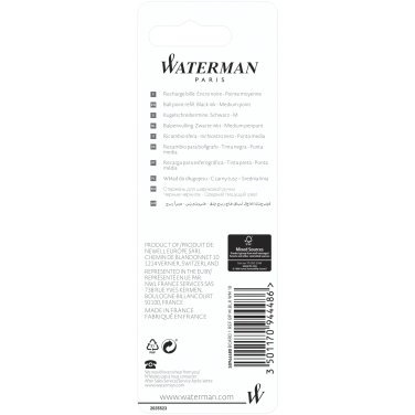Logo trade promotional merchandise image of: Waterman ballpoint pen refill