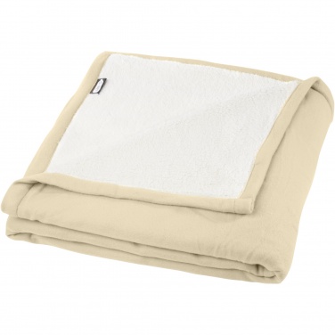 Logo trade promotional product photo of: Marigold GRS certified RPET polar fleece and sherpa blanket