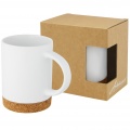 Neiva 425 ml ceramic mug with cork base, White