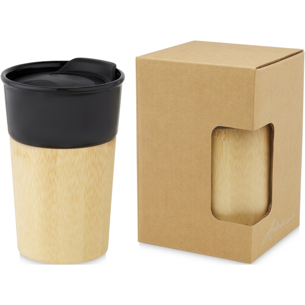 Logotrade promotional giveaway image of: Pereira 320 ml porcelain mug with bamboo outer wall