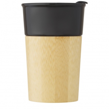 Logo trade promotional giveaway photo of: Pereira 320 ml porcelain mug with bamboo outer wall