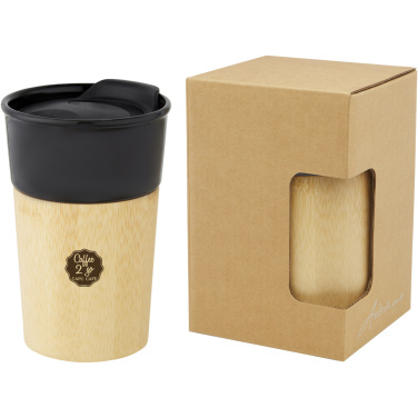 Logotrade promotional giveaway image of: Pereira 320 ml porcelain mug with bamboo outer wall