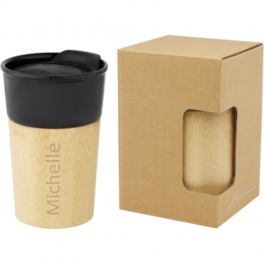 Logotrade promotional giveaway image of: Pereira 320 ml porcelain mug with bamboo outer wall