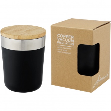 Logo trade corporate gifts image of: Lagan 300 ml stainless steel tumbler with bamboo lid