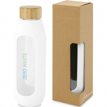 Logo trade promotional giveaways image of: Tidan 600 ml borosilicate glass bottle with silicone grip