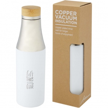 Logotrade business gift image of: Hulan 540 ml copper vacuum insulated stainless steel bottle with bamboo lid