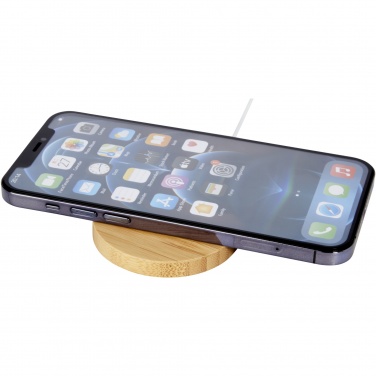 Logotrade promotional product picture of: Atra 10W bamboo magnetic wireless charging pad