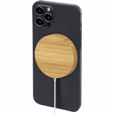 Logotrade promotional gifts photo of: Atra 10W bamboo magnetic wireless charging pad