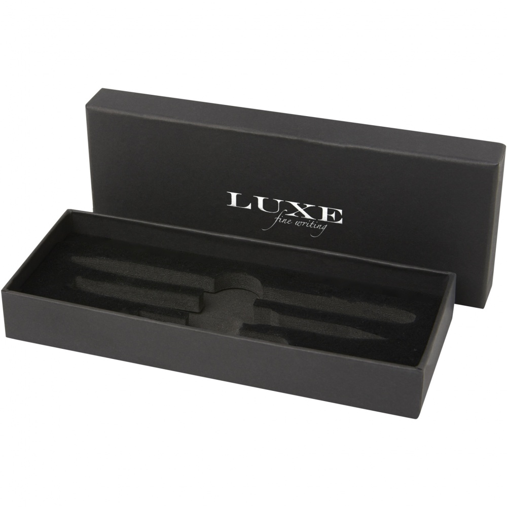 Logo trade corporate gifts image of: Tactical Dark duo pen gift box