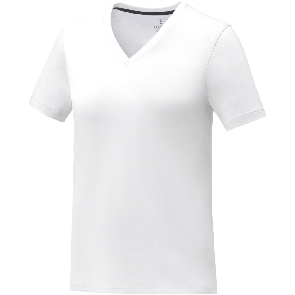 Logo trade promotional item photo of: Somoto short sleeve women's V-neck t-shirt 
