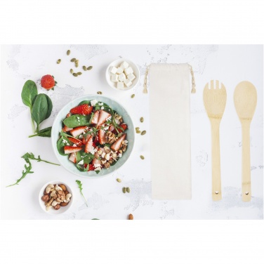 Logo trade corporate gifts image of: Endiv bamboo salad spoon and fork