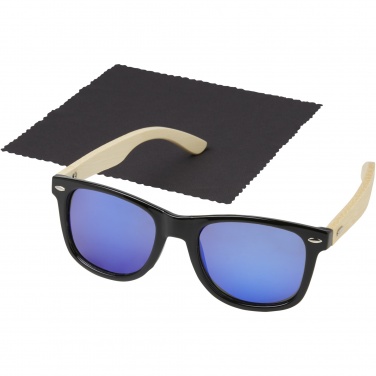 Logo trade promotional gifts image of: Taiyō rPET/bamboo mirrored polarized sunglasses in gift box