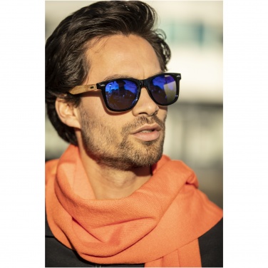 Logotrade promotional item image of: Hiru rPET/wood mirrored polarized sunglasses in gift box